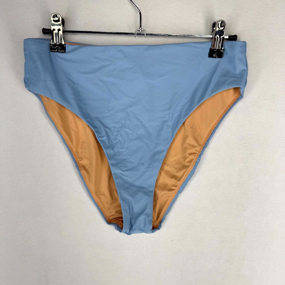 J.Crew High Rise Bikini Bottom Bathing suit Baby Blue Ladies Size M BF178 BMI